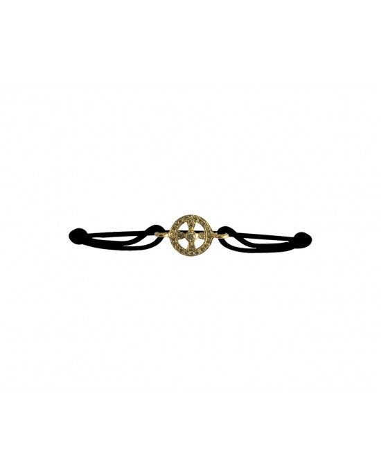Wheel charm in gold with diamond bracelet Wheel charm in gold with diamond bracelet