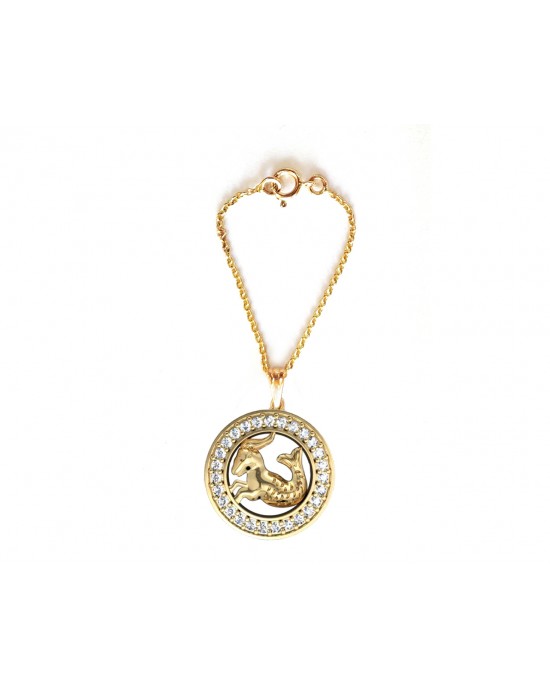 Capricorn Zodiac Watch Charm in 14k gold with diamonds Capricorn Zodiac Watch Charm in 14k gold with diamonds