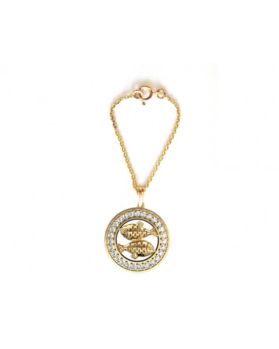 Pisces Zodiac Watch Charm in 14k gold with diamonds Pisces Zodiac Watch Charm in 14k gold with diamonds