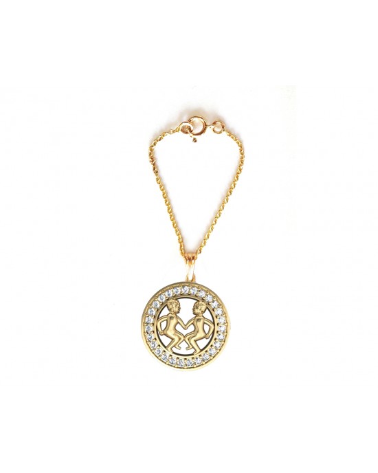 Gemini Zodiac Watch Charm in 14k gold with diamonds Gemini Zodiac Watch Charm in 14k gold with diamonds