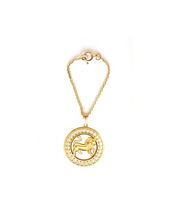Leo Zodiac Watch Charm in 14k gold with diamonds Leo Zodiac Watch Charm in 14k gold with diamonds