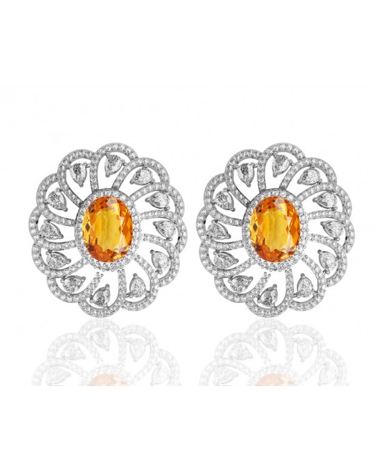 Aabha Silver earring with Zircon Aabha Silver earring with Zircon