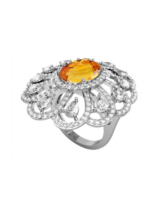 Aabha Silver Ring with Zircon