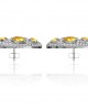 Abeena Party wear Diamond Look Silver Danglers