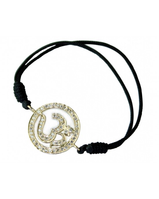 Om bracelet 18mm in gold with diamonds Om bracelet 18mm in gold with diamonds