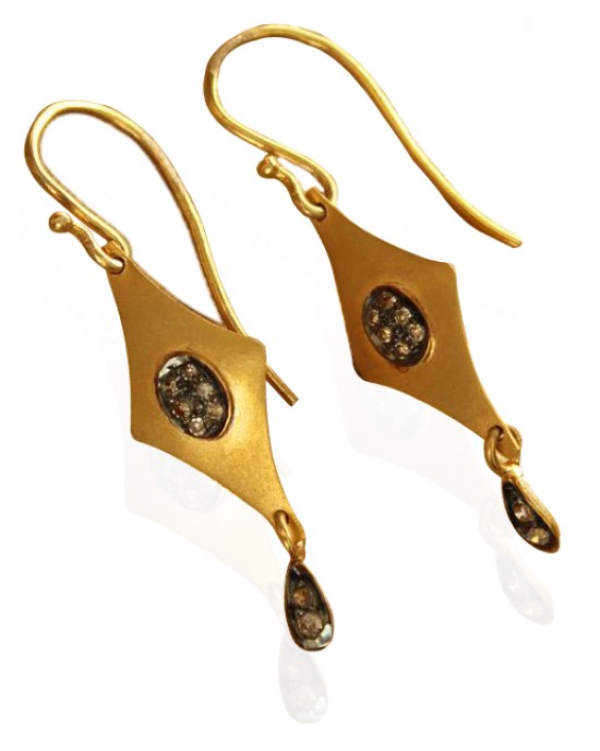 Fancy Gold Earrings with Diamonds Fancy Gold Earrings with Diamonds