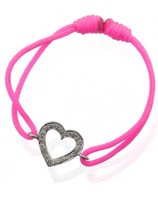 Heart Bracelet with Diamonds in Silver Heart Bracelet with Diamonds in Silver
